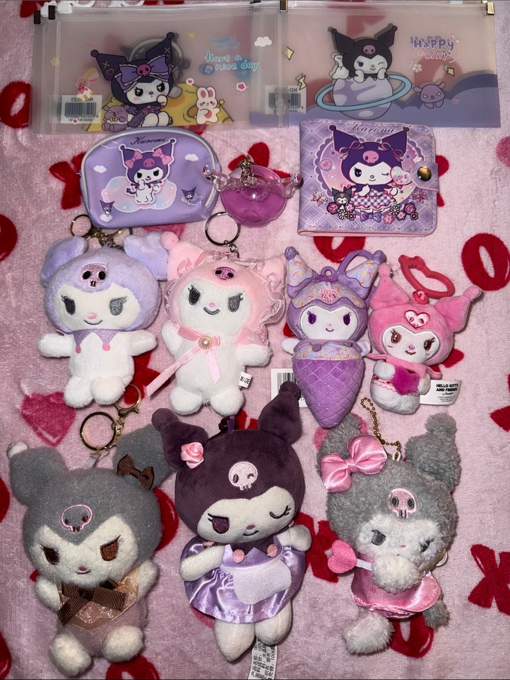Sanrio kuromi plush keychain bundle